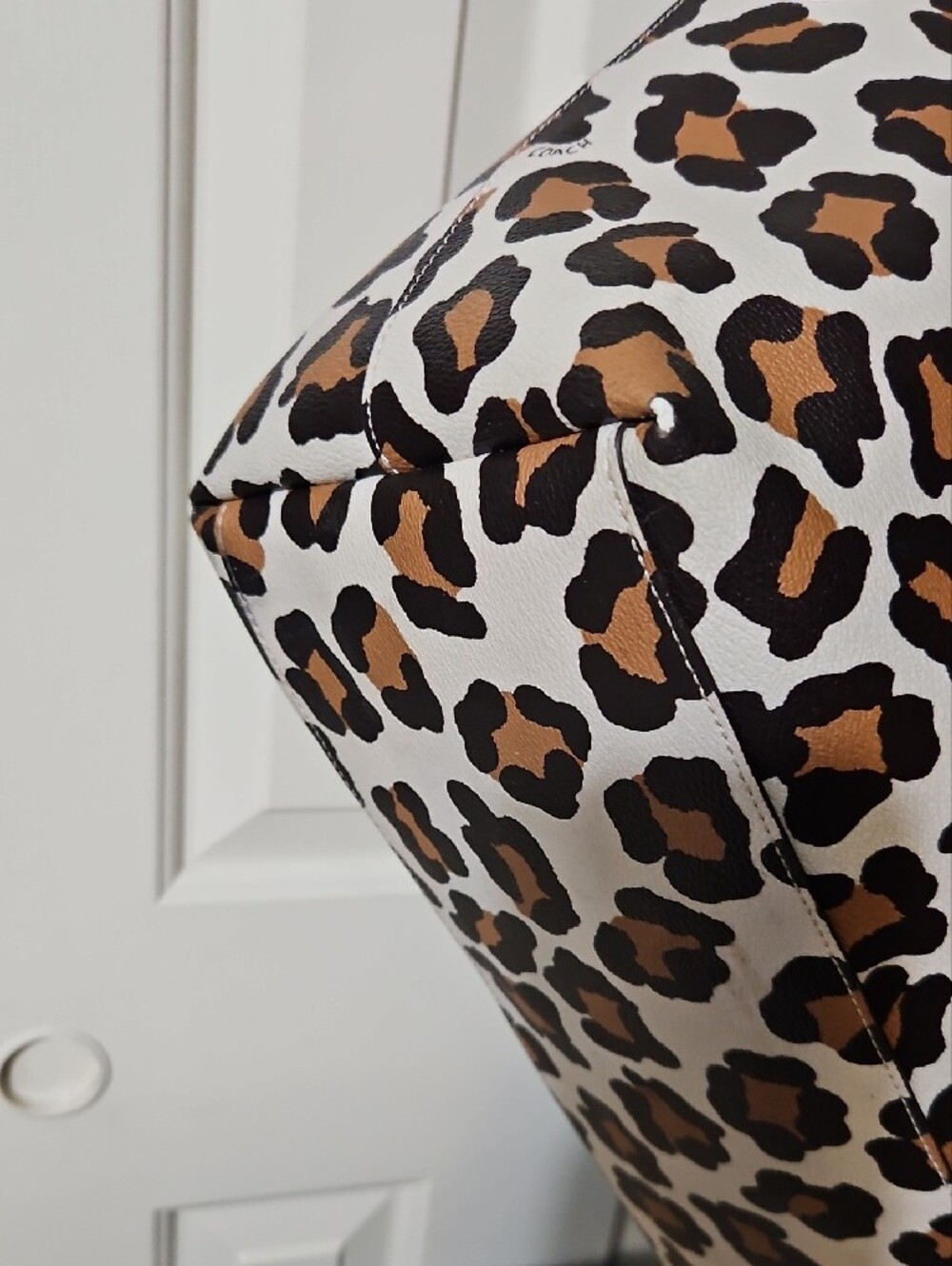 COACH EUC Leopard-Print City Tote - Picture 10 of 13